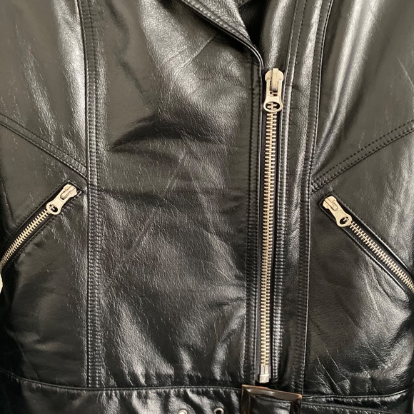Evcode Black Leather Jacket - Picture 4 of 11